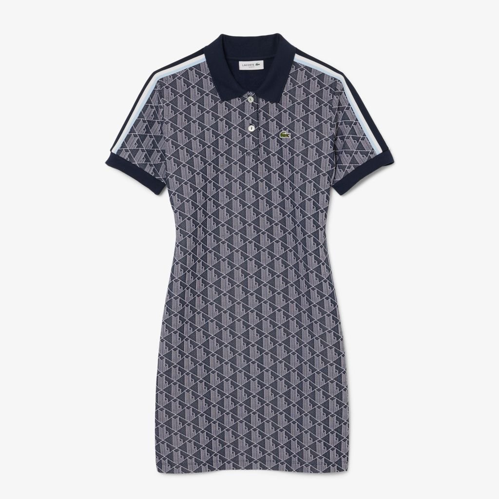 Đầm Polo Lacoste Nữ Ôm Dáng Họa Tiết Monogram