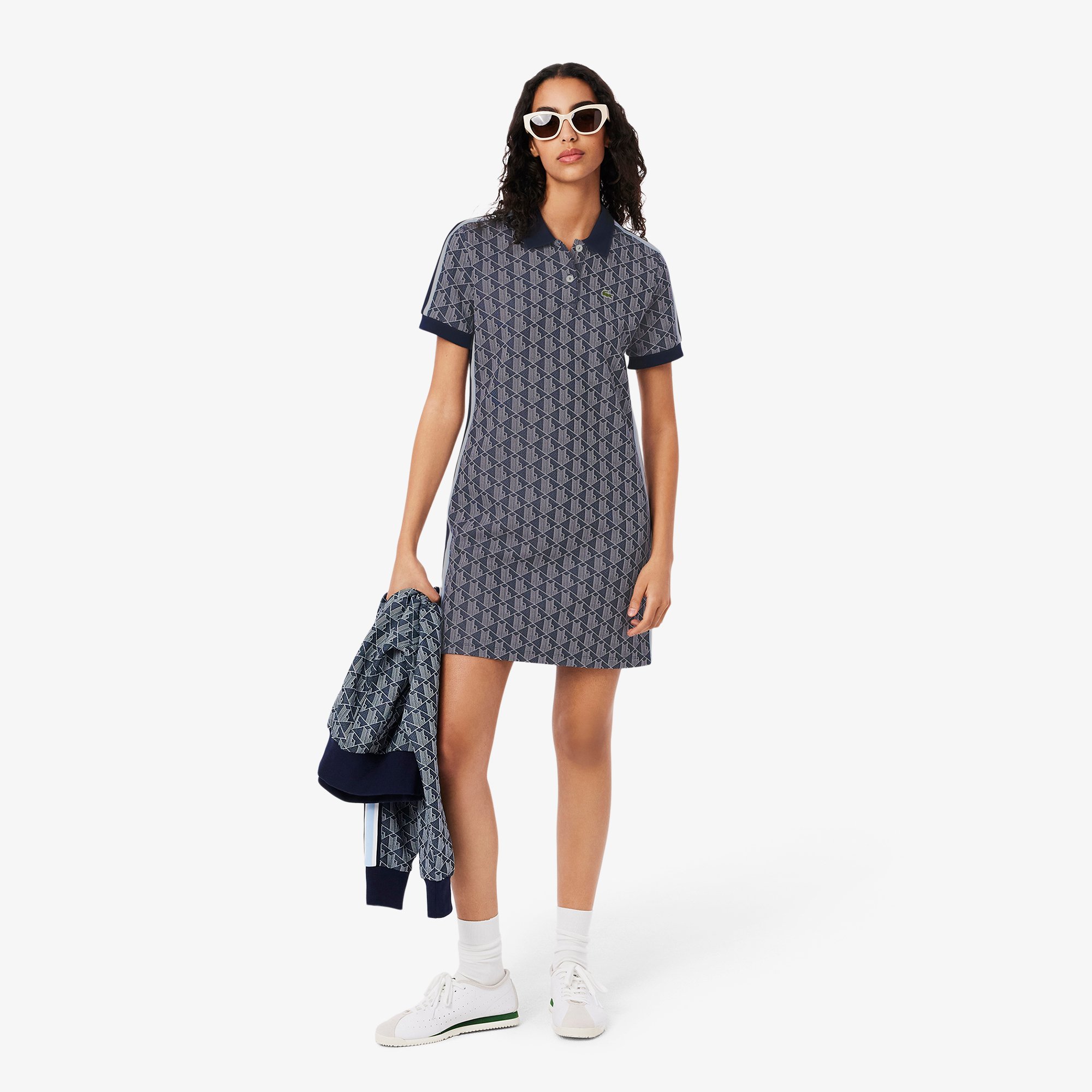 Đầm Polo Lacoste Nữ Ôm Dáng Họa Tiết Monogram