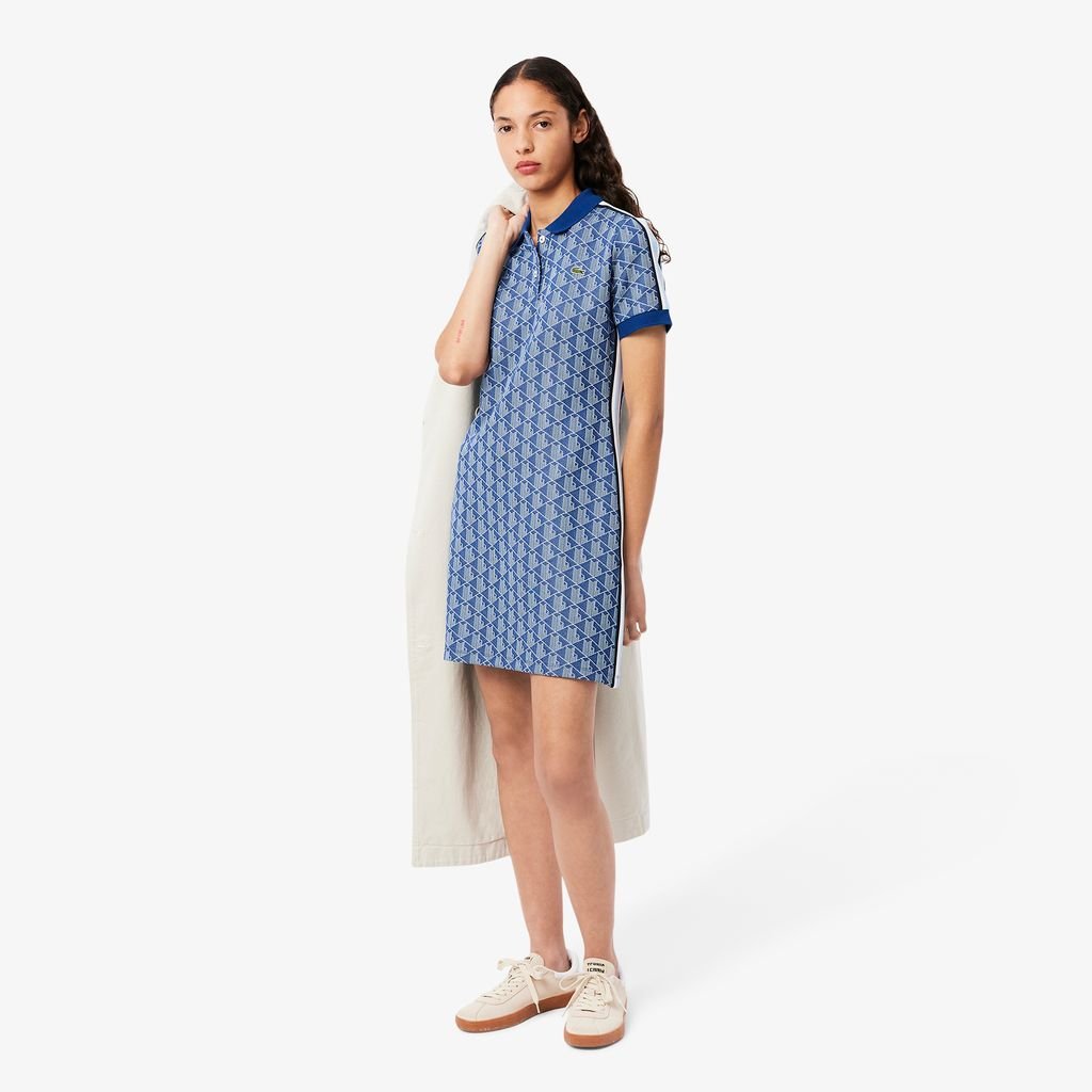 Đầm Polo Lacoste Nữ Ôm Dáng Họa Tiết Monogram