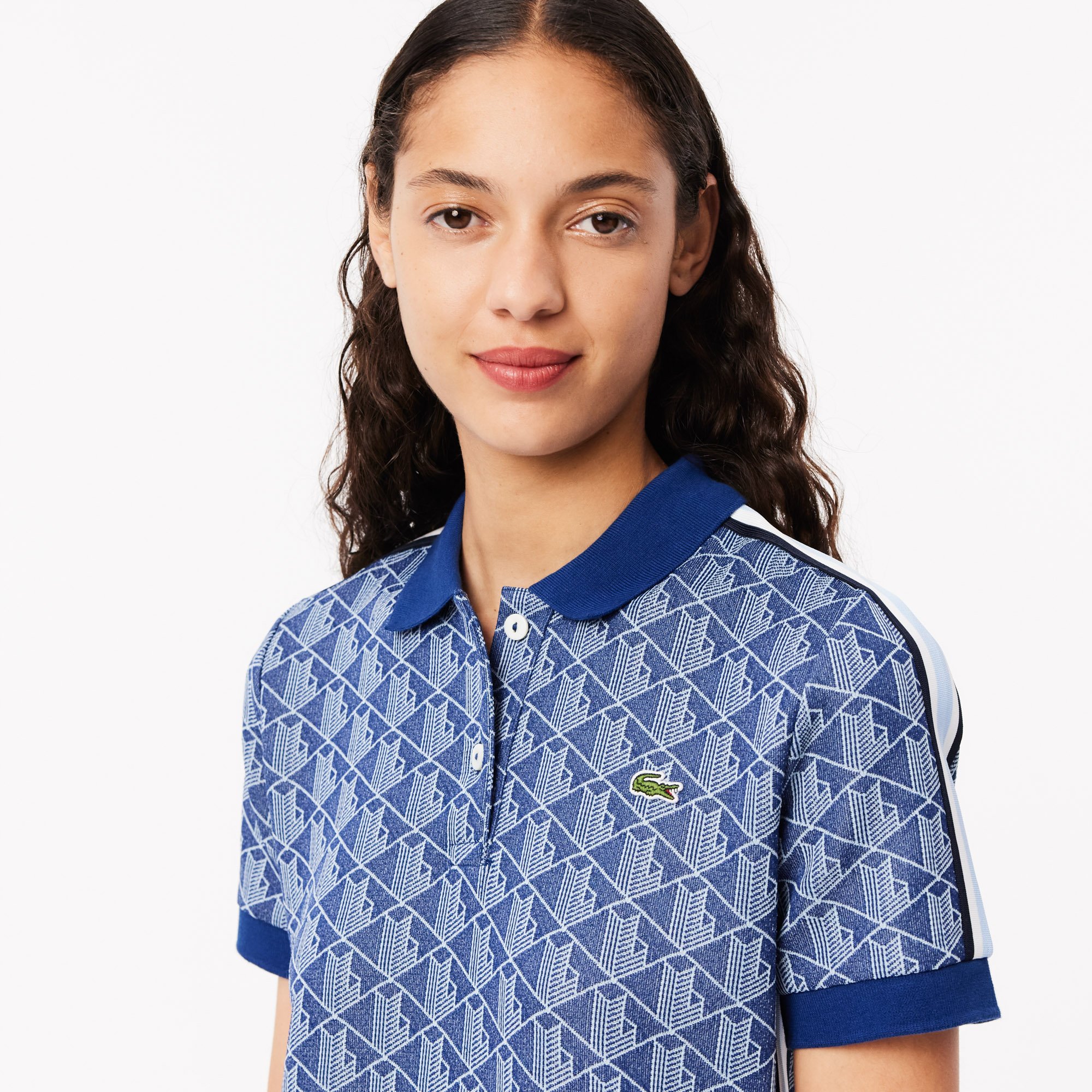 Đầm Polo Lacoste Nữ Ôm Dáng Họa Tiết Monogram