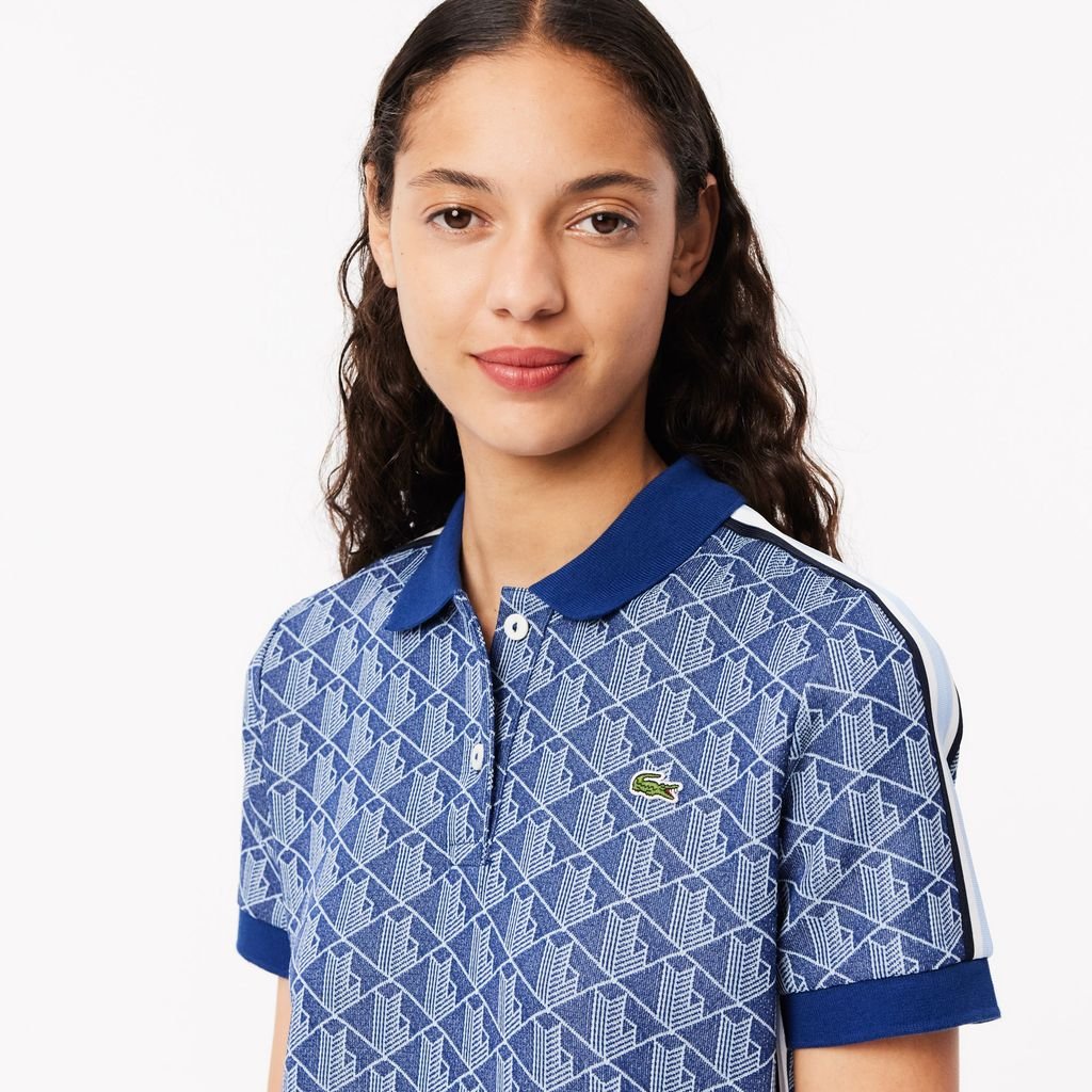 Đầm Polo Lacoste Nữ Ôm Dáng Họa Tiết Monogram