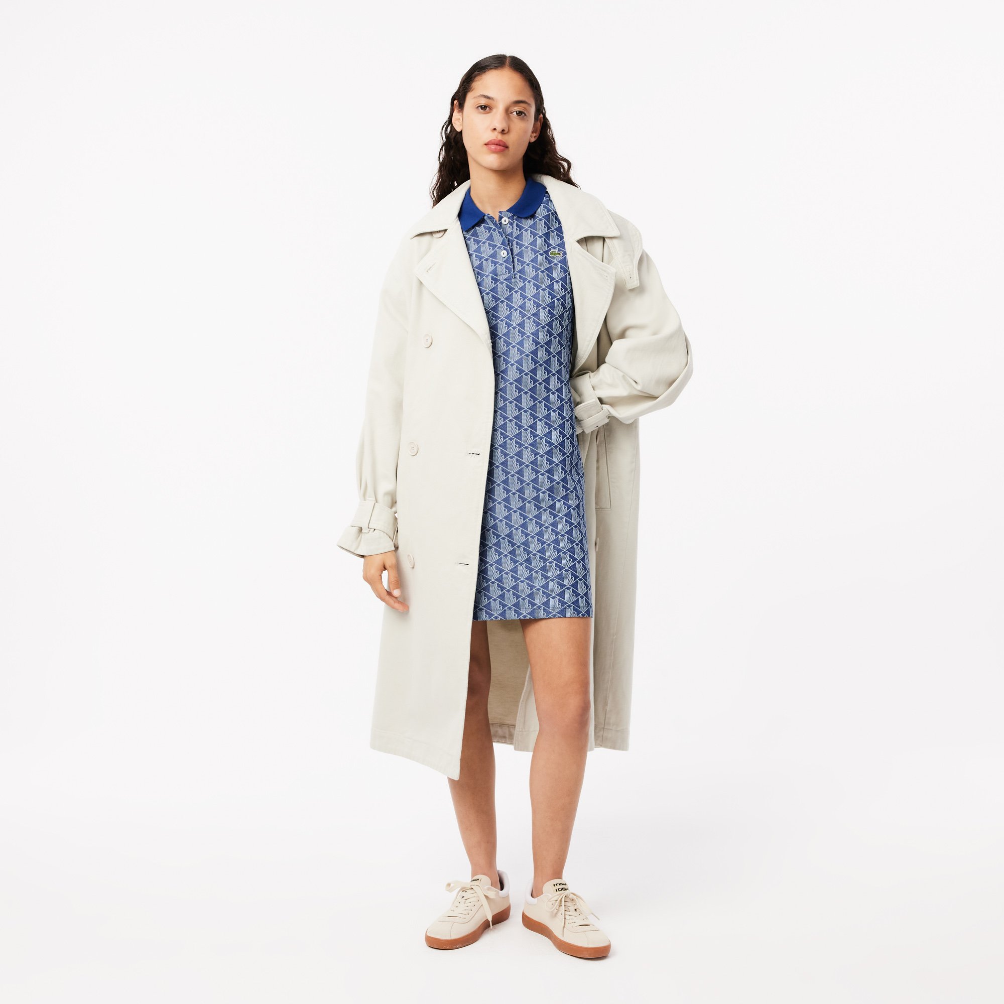 Đầm Polo Lacoste Nữ Ôm Dáng Họa Tiết Monogram