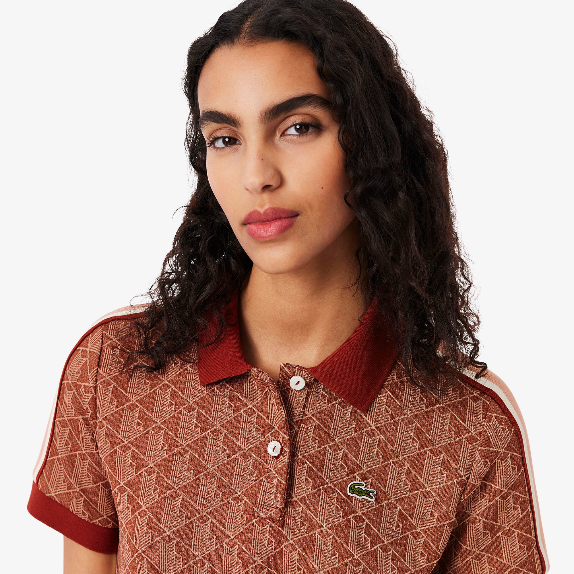 Đầm Polo Lacoste Nữ Ôm Dáng Họa Tiết Monogram