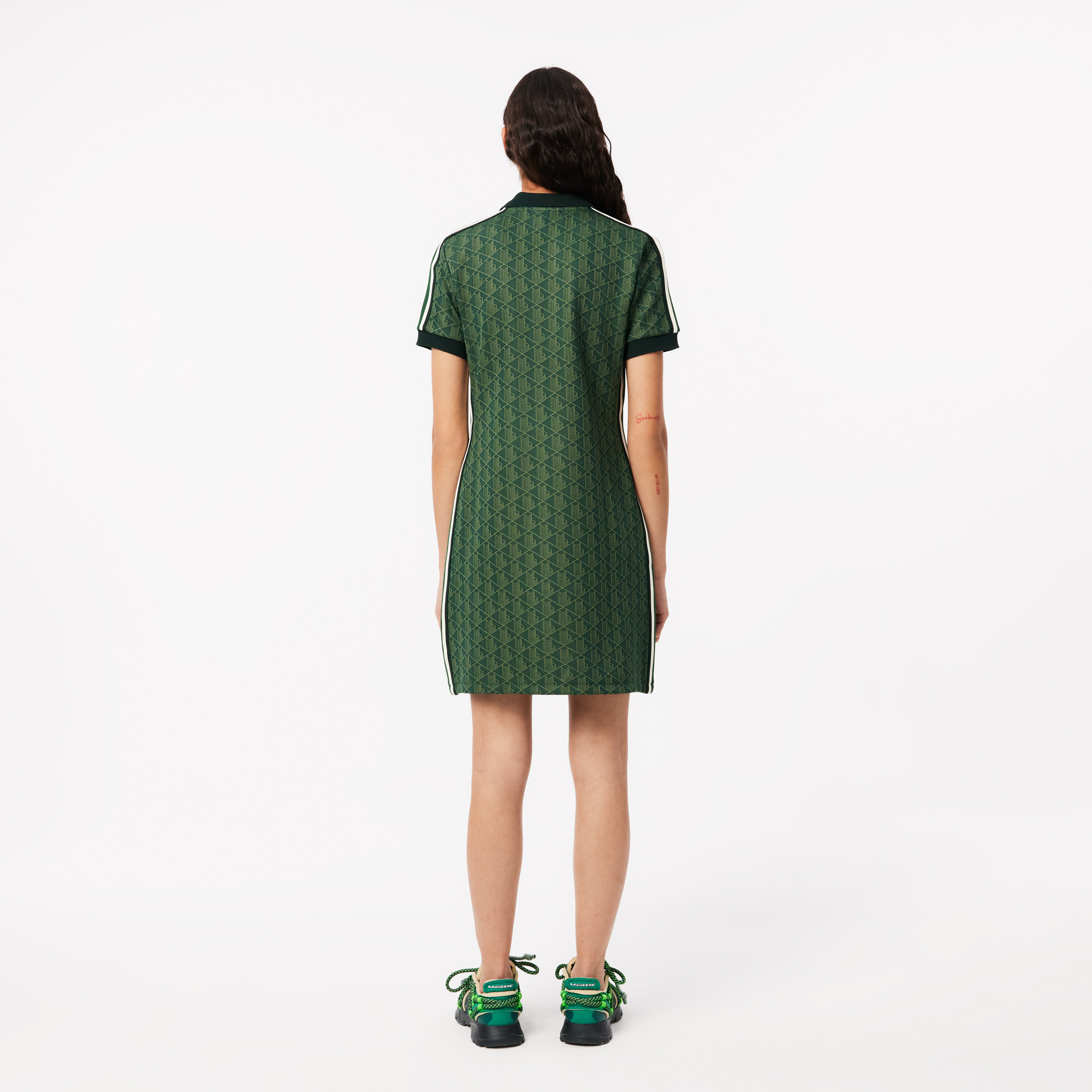 Đầm Polo Lacoste Nữ Ôm Dáng Họa Tiết Monogram