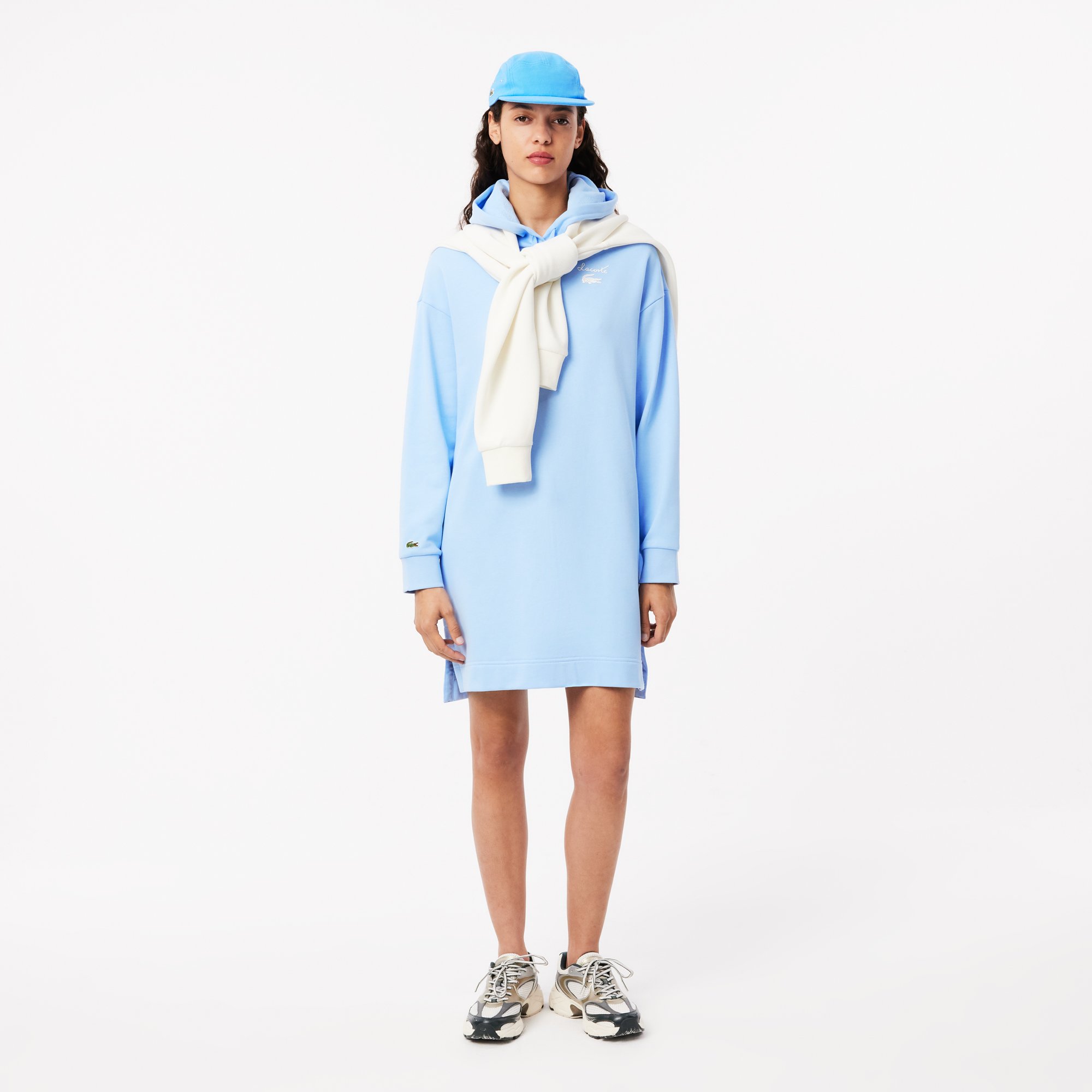 Đầm Thun Lacoste Nữ Oversize Chất Liệu Fleece