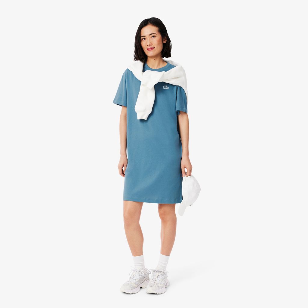 Đầm Thun Lacoste Nữ Chất Liệu Cotton Jersey Dáng Rộng