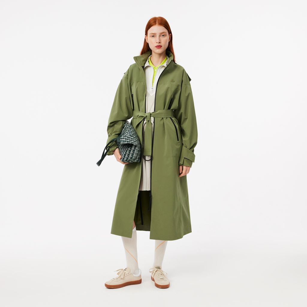 Đầm Thun Ngắn Lacoste Nữ Dáng Rộng Xếp Ly