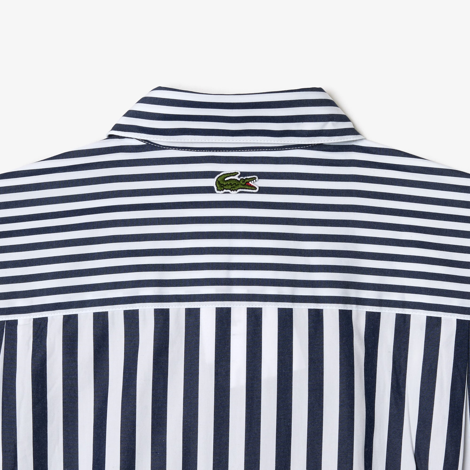 Đầm Sơ Mi Lacoste Nữ Dáng Rộng Chất Liệu Cotton Poplin Có Sọc