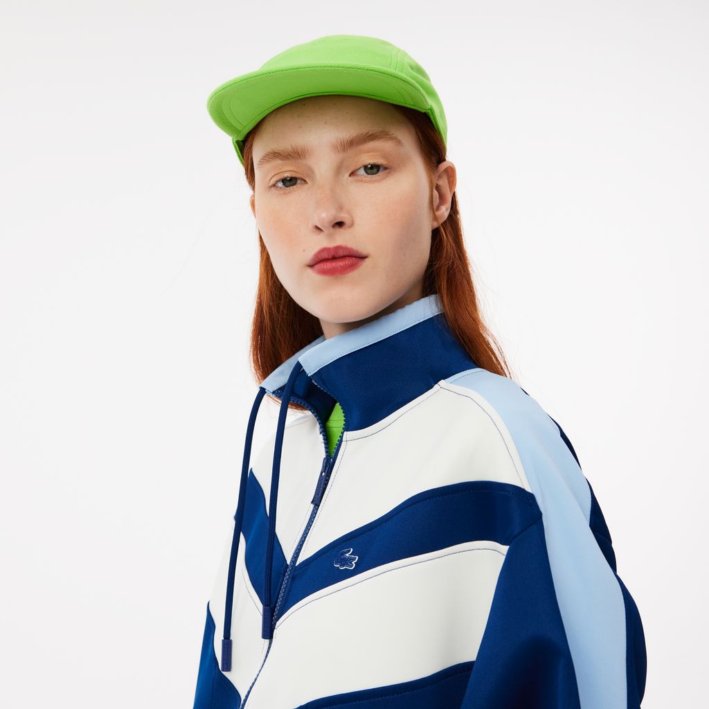 Đầm Thun Lacoste Nữ Dáng Rộng Interlock Xếp Ly