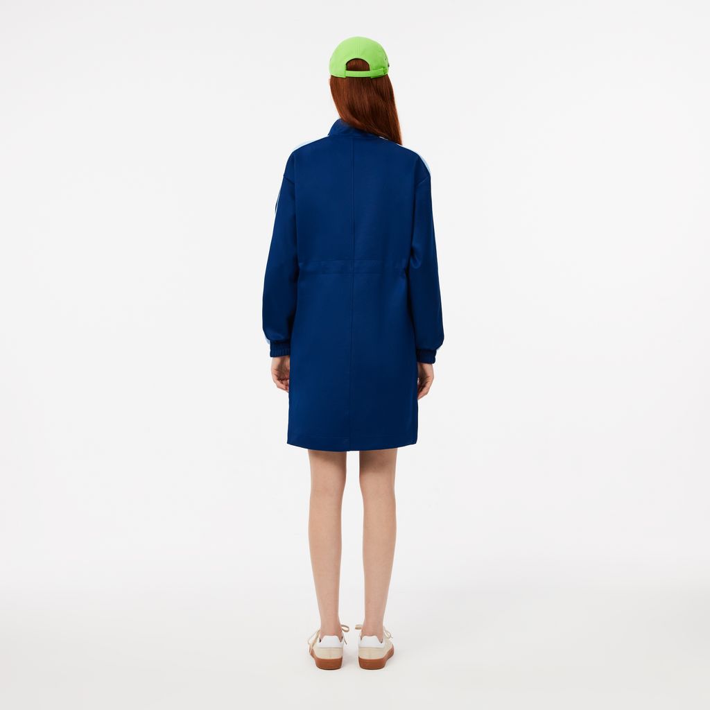 Đầm Thun Lacoste Nữ Dáng Rộng Interlock Xếp Ly