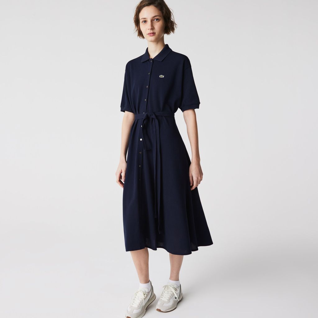 Đầm Polo Lacoste Nữ Có Đai Chất Liệu Cotton Piqué