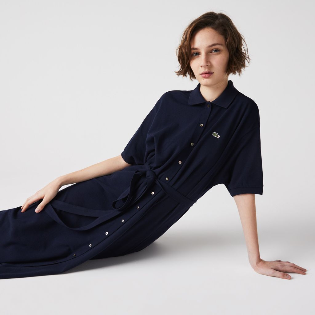 Đầm Polo Lacoste Nữ Có Đai Chất Liệu Cotton Piqué