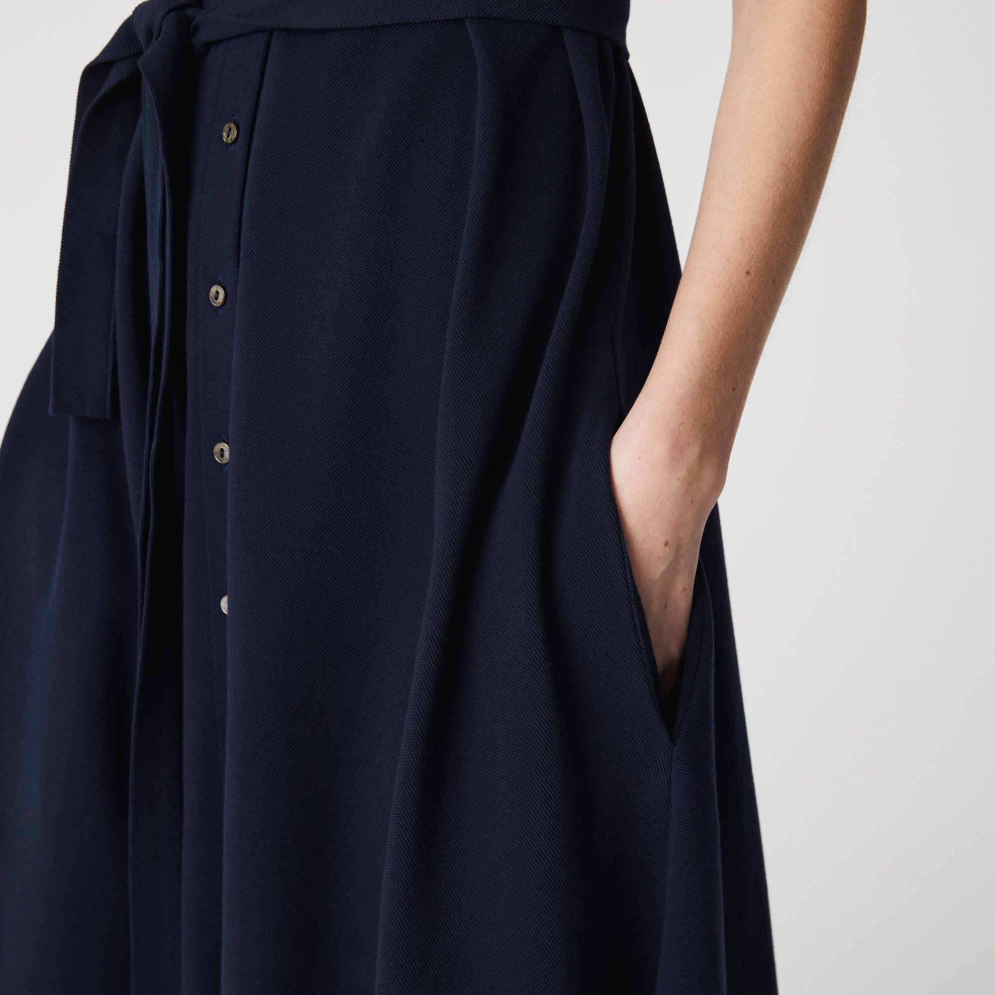 Đầm Polo Lacoste Nữ Có Đai Chất Liệu Cotton Piqué