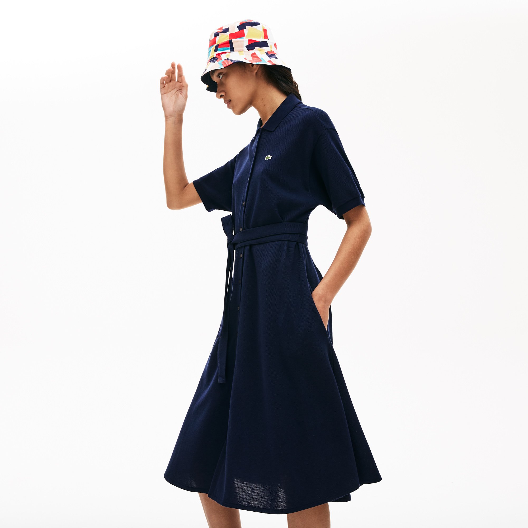 Đầm Polo Lacoste Nữ Có Đai Chất Liệu Cotton Piqué