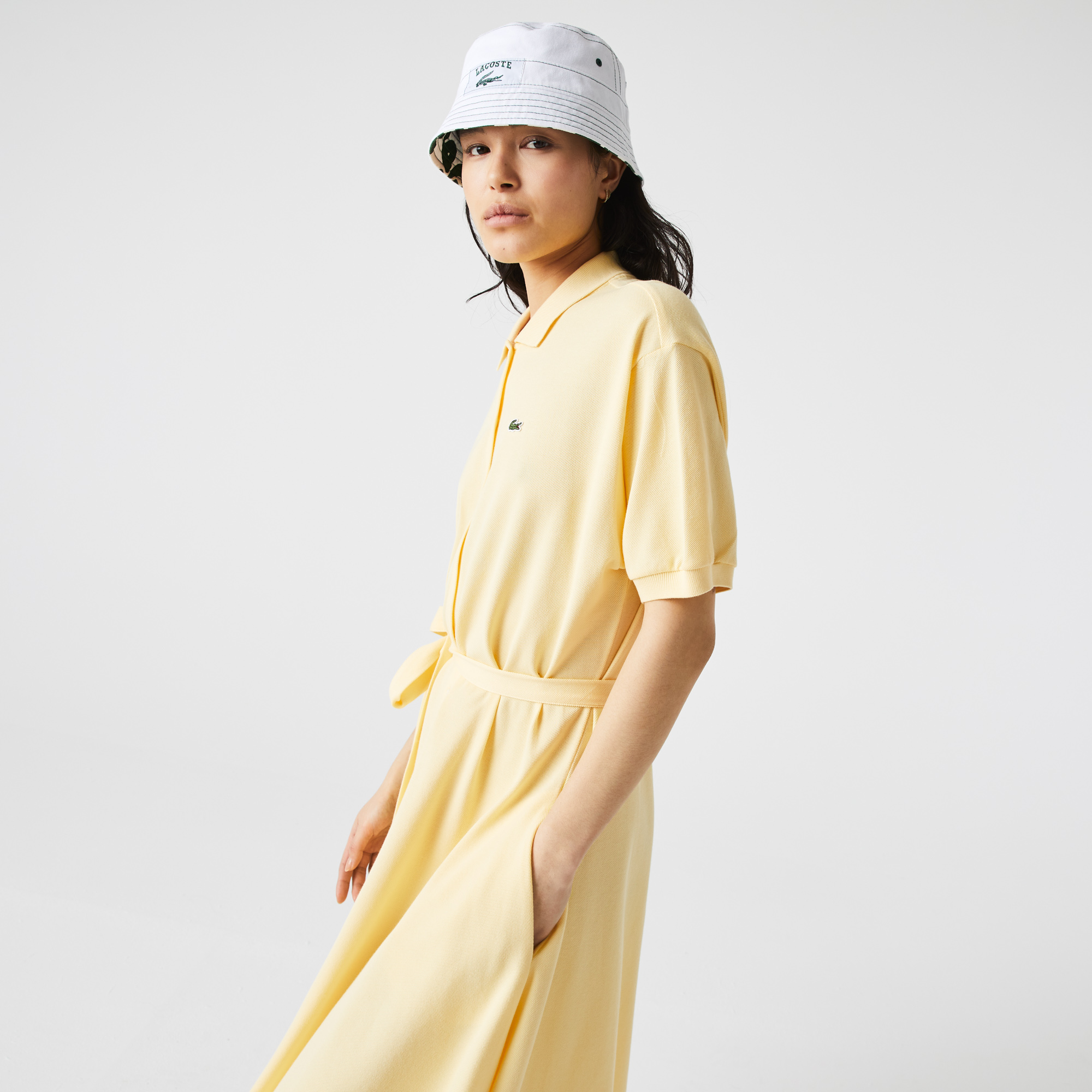 Đầm Polo Lacoste Nữ Có Đai Chất Liệu Cotton Piqué
