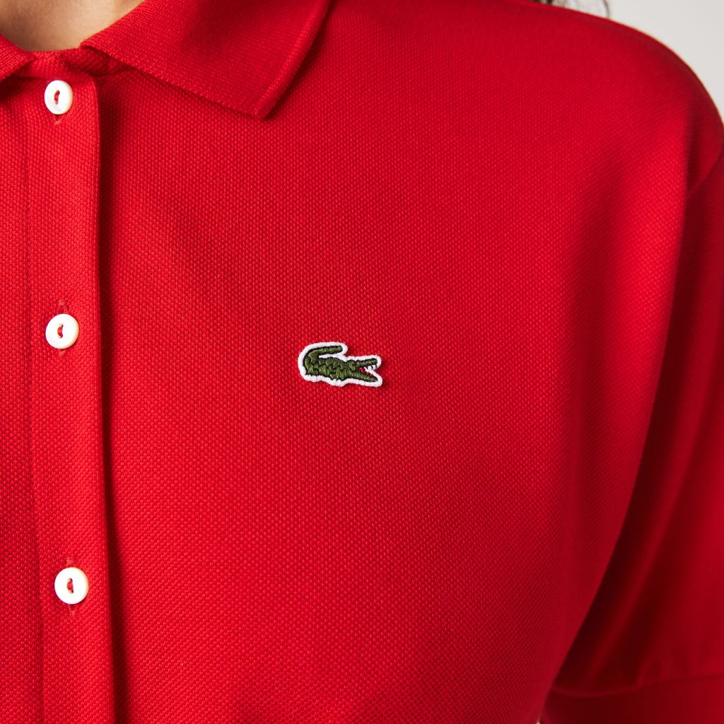 Đầm Polo Lacoste Nữ Có Đai Chất Liệu Cotton Piqué