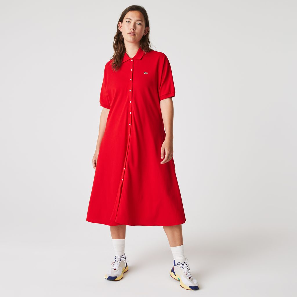 Đầm Polo Lacoste Nữ Có Đai Chất Liệu Cotton Piqué