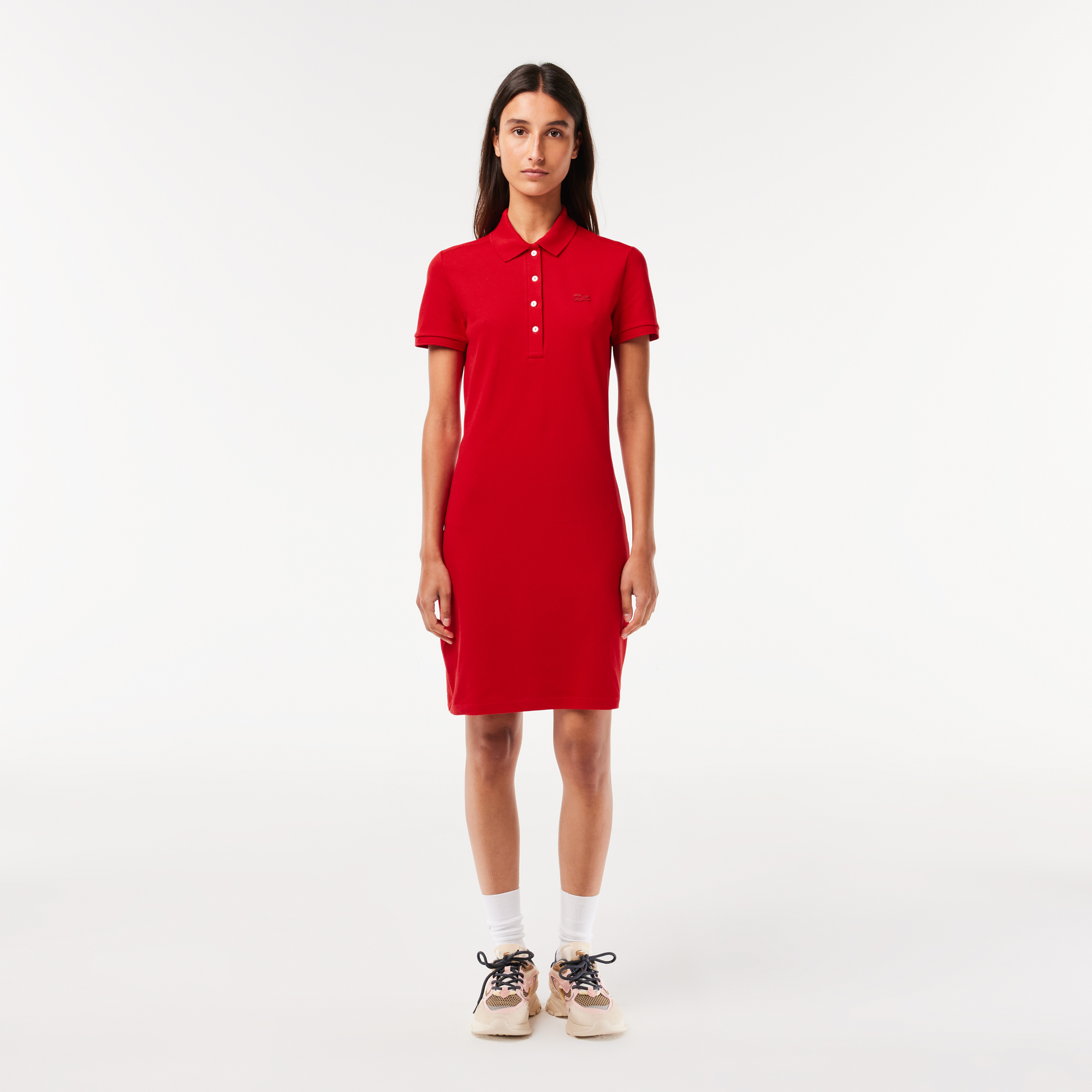 Đầm Polo Lacoste Nữ Piqué Ôm Dáng Co Dãn
