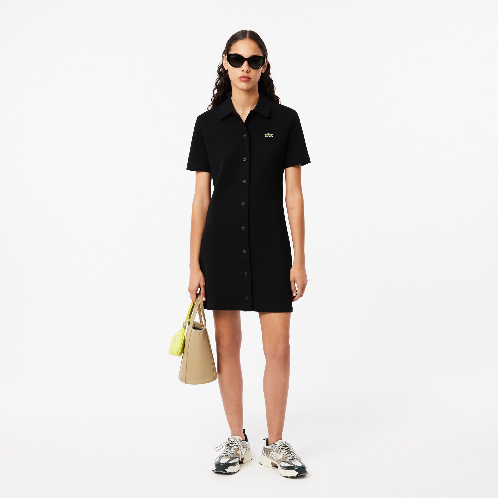 Đầm Polo Lacoste Nữ Piqué Cài Khuy Dày