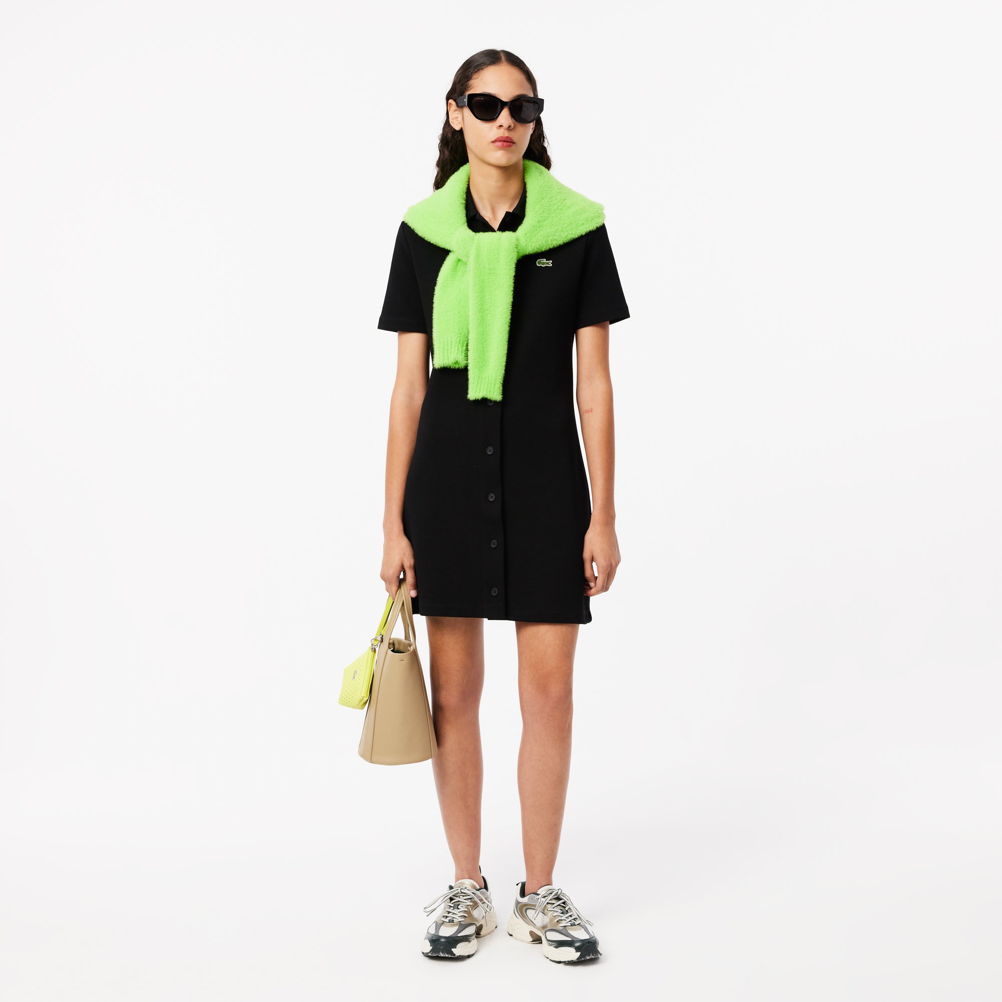 Đầm Polo Lacoste Nữ Piqué Cài Khuy Dày