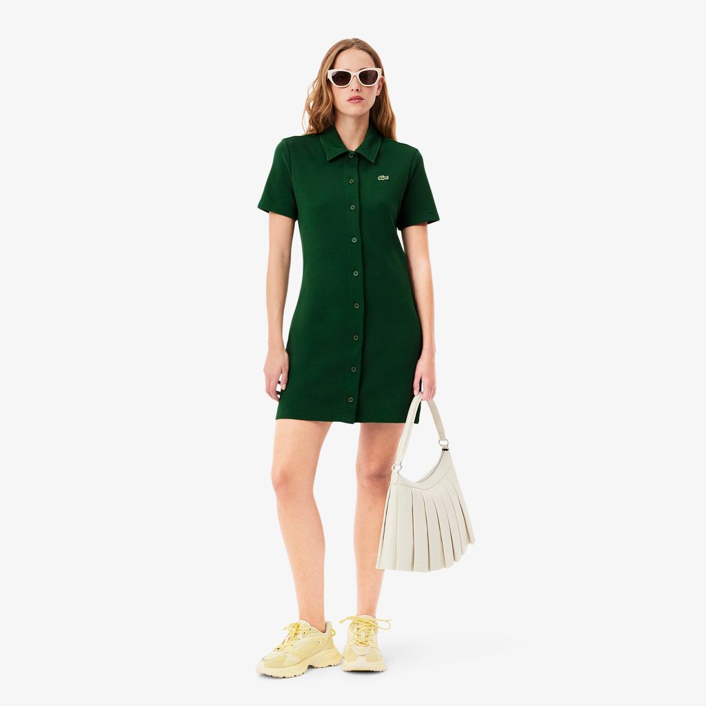 Đầm Polo Lacoste Nữ Piqué Cài Khuy Dày