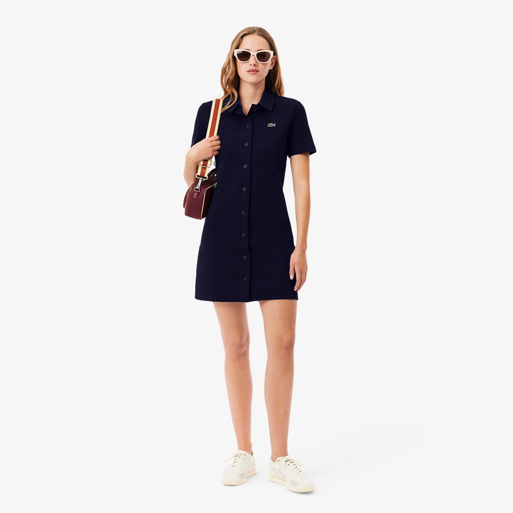Đầm Polo Lacoste Nữ Piqué Cài Khuy Dày