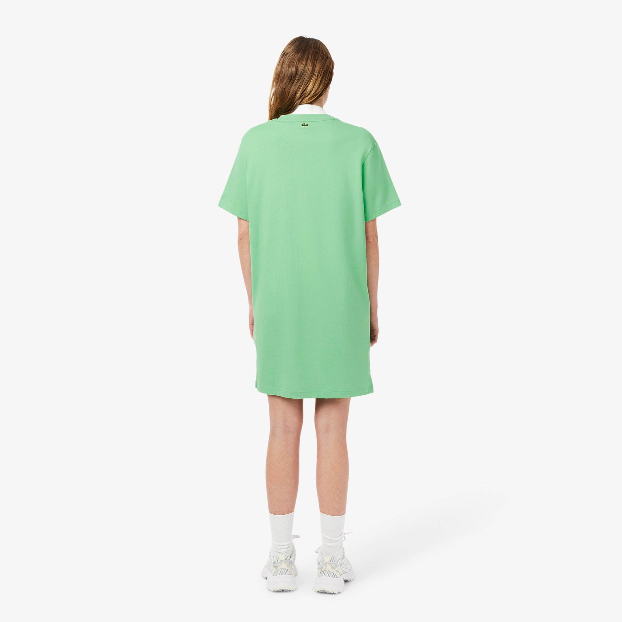 Đầm Thun Lacoste Nữ Dáng Rộng Chất Liệu Jersey Có Nhãn Hiệu