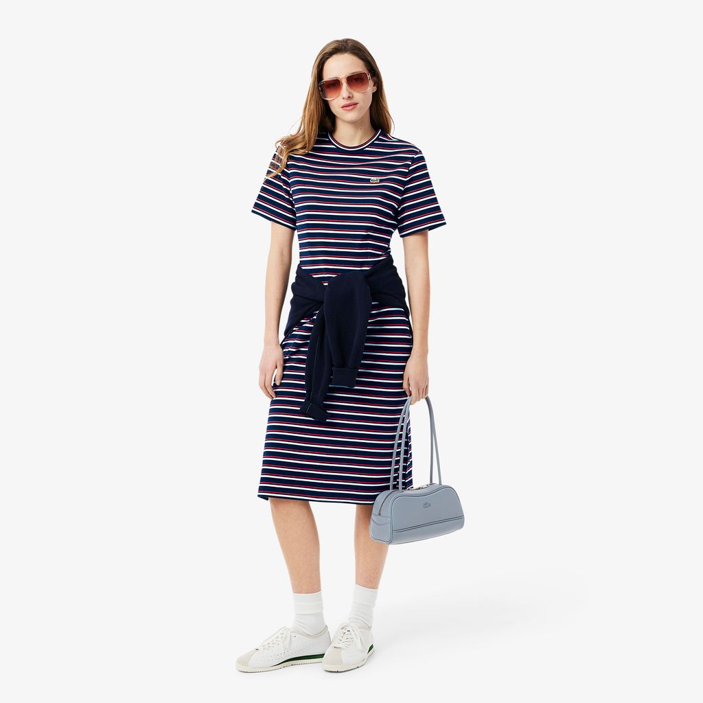 Đầm Thun Lacoste Nữ Chất Liệu Jersey Họa Tiết Sọc