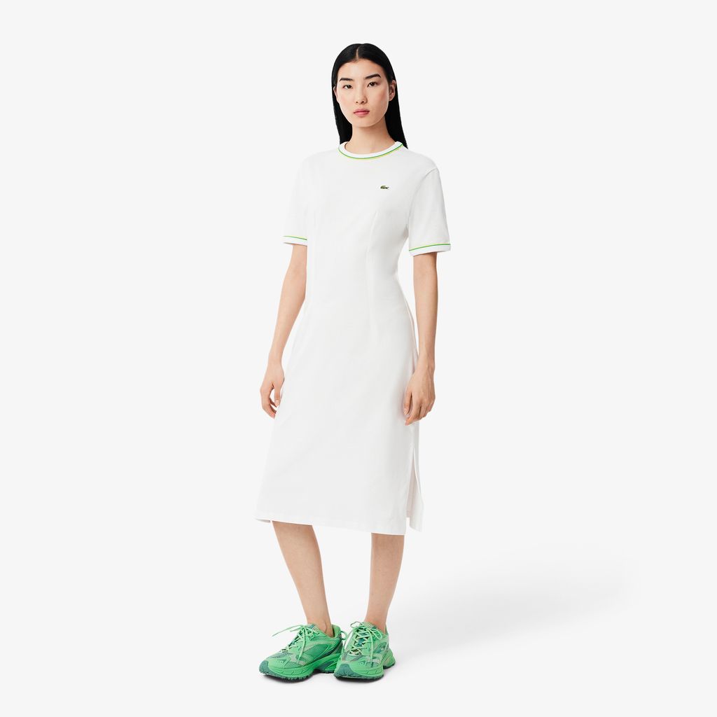 Đầm Thun Lacoste Nữ Chất Liệu Jersey Họa Tiết Viền Nổi Bật