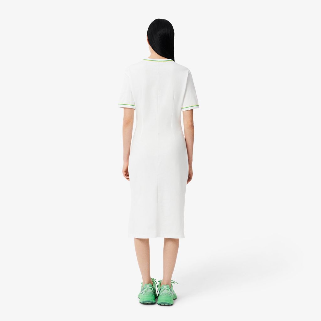 Đầm Thun Lacoste Nữ Chất Liệu Jersey Họa Tiết Viền Nổi Bật