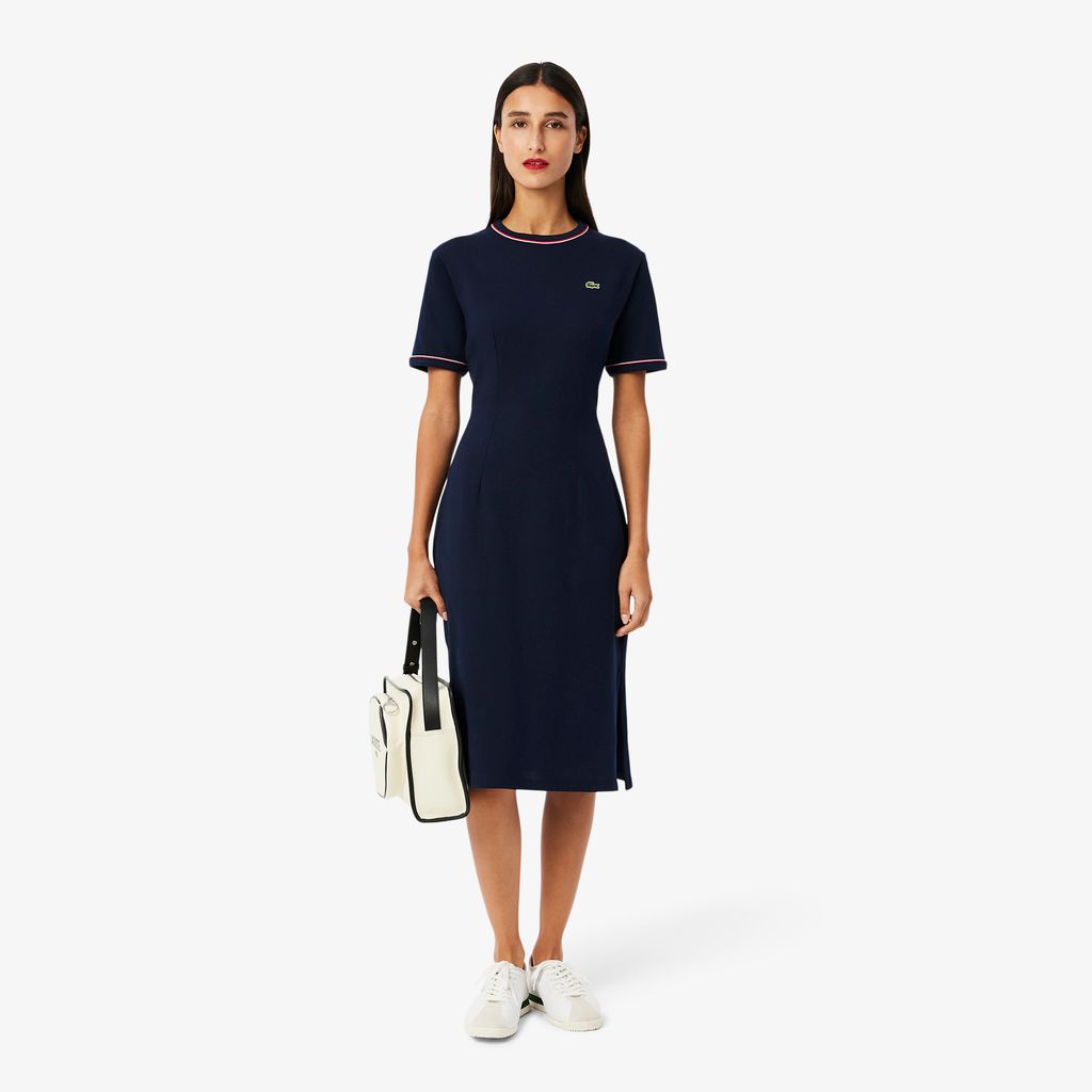 Đầm Thun Lacoste Nữ Chất Liệu Jersey Họa Tiết Viền Nổi Bật