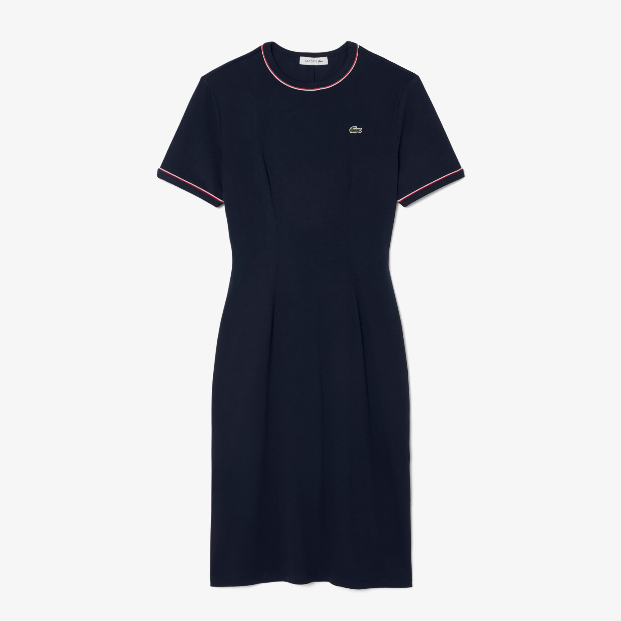Đầm Thun Lacoste Nữ Chất Liệu Jersey Họa Tiết Viền Nổi Bật