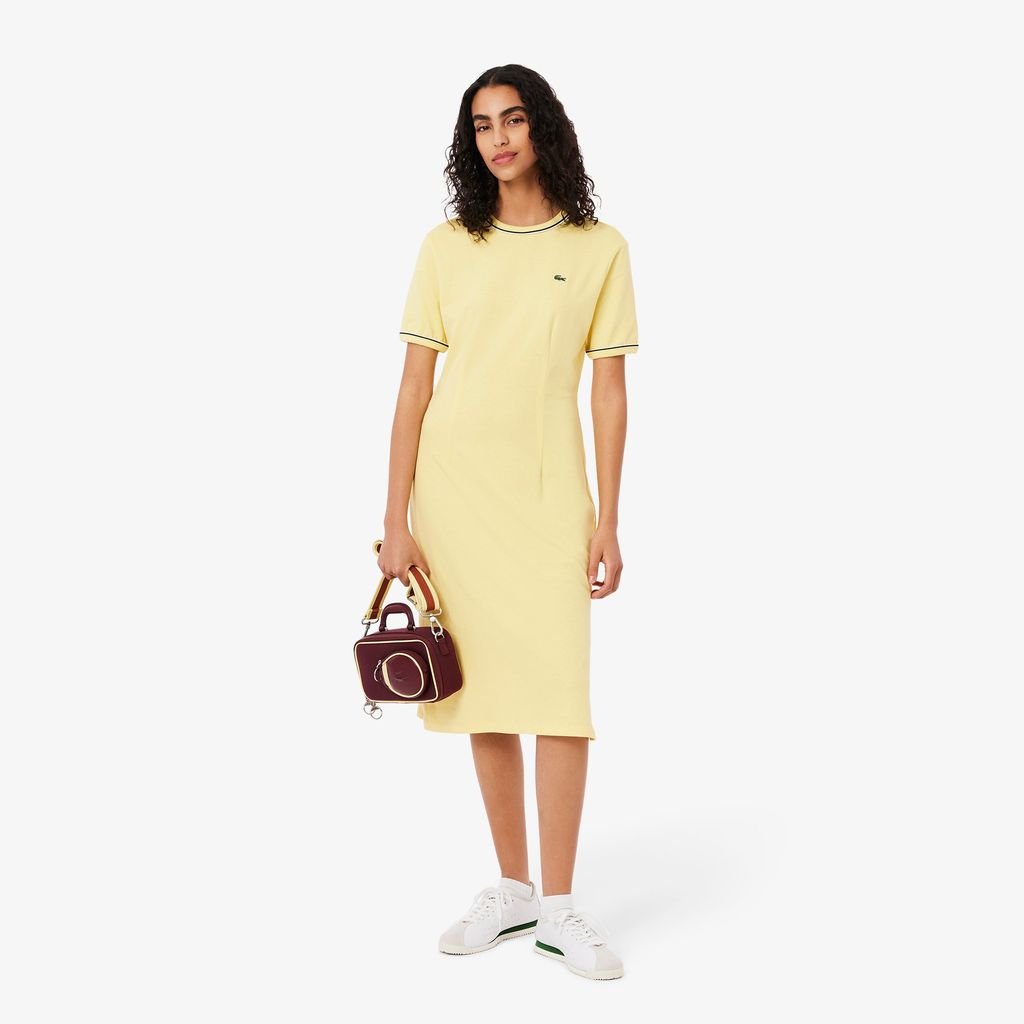 Đầm Thun Lacoste Nữ Chất Liệu Jersey Họa Tiết Viền Nổi Bật