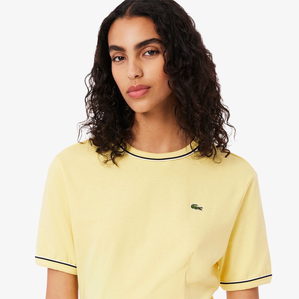 Đầm Thun Lacoste Nữ Chất Liệu Jersey Họa Tiết Viền Nổi Bật