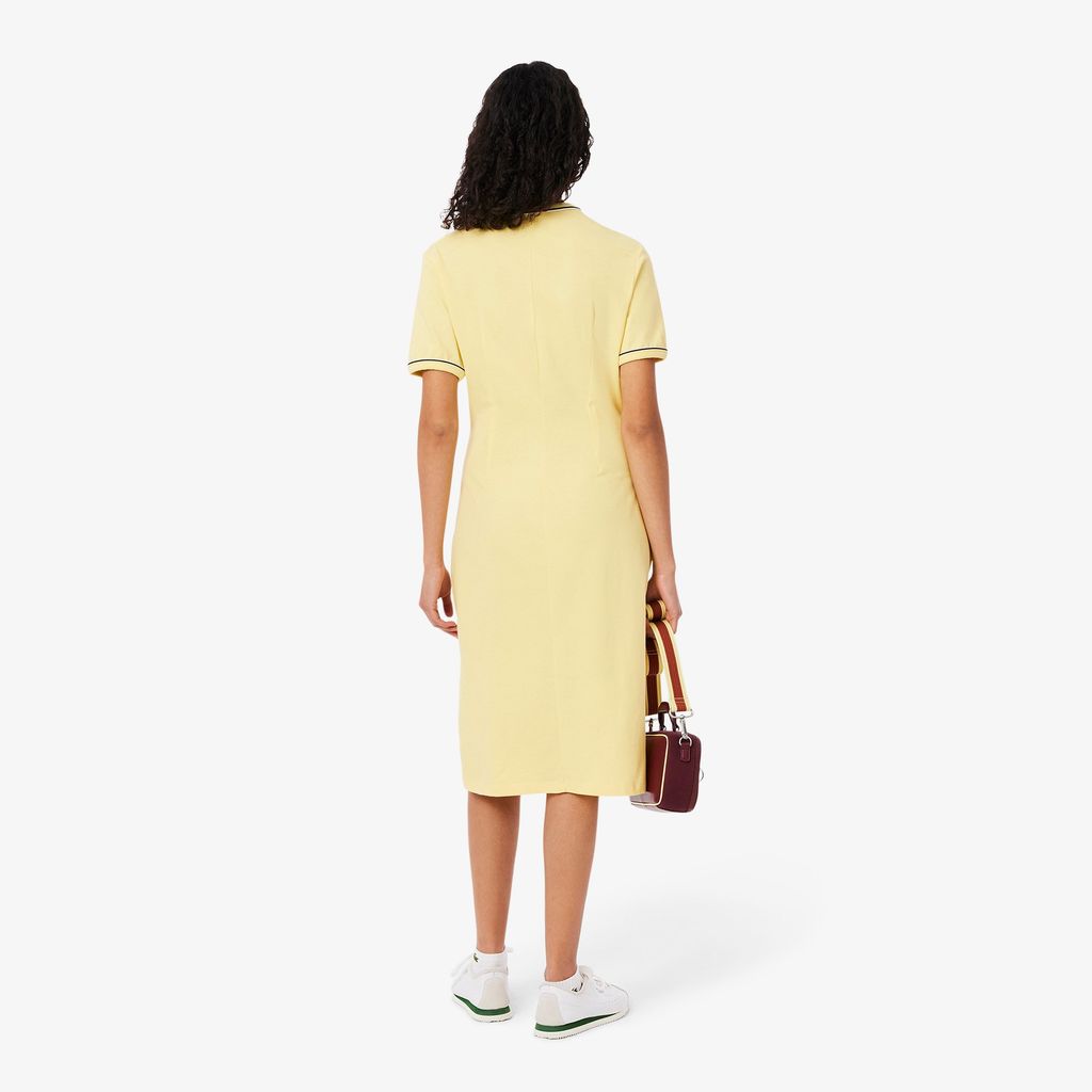 Đầm Thun Lacoste Nữ Chất Liệu Jersey Họa Tiết Viền Nổi Bật