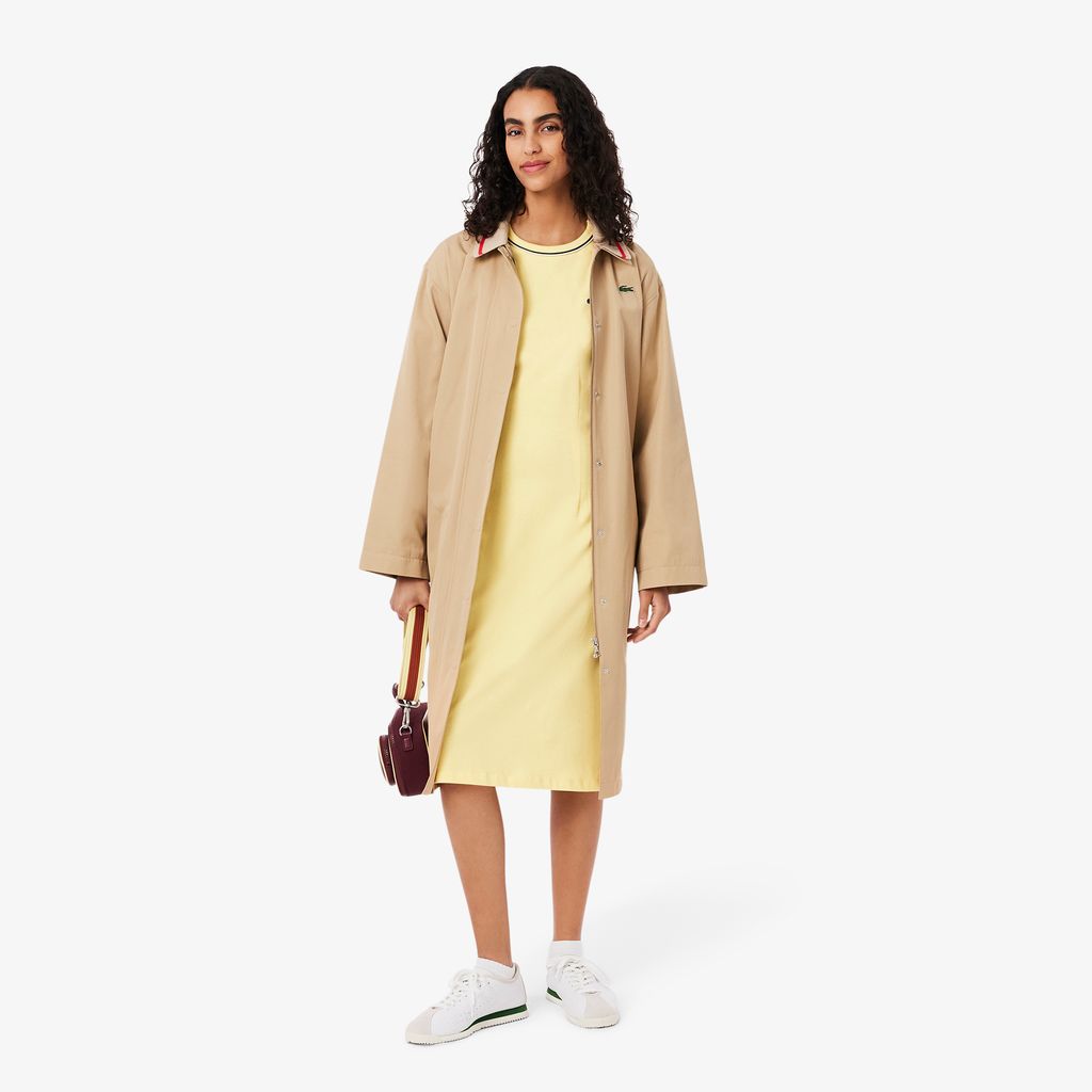 Đầm Thun Lacoste Nữ Chất Liệu Jersey Họa Tiết Viền Nổi Bật