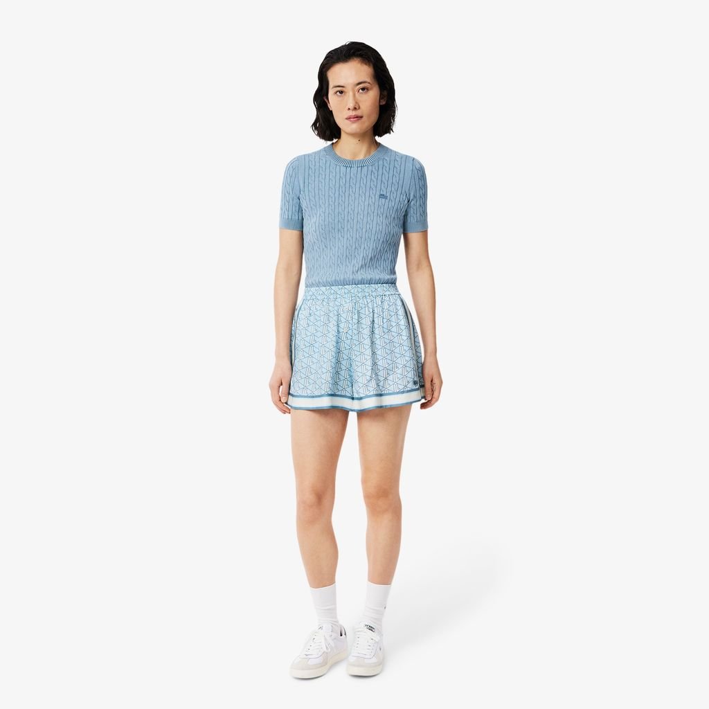 Quần Ngắn Lacoste Nữ Chất liệu Mềm In Họa Tiết Monogram