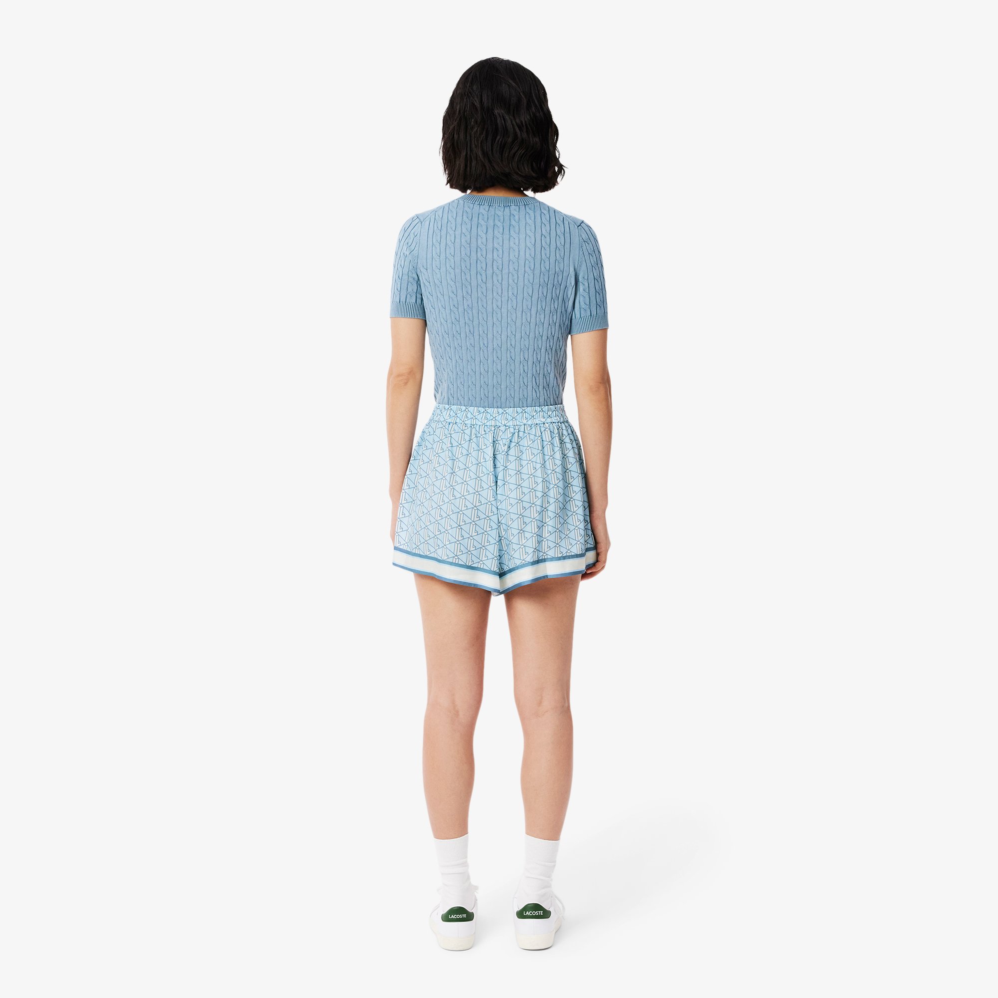 Quần Ngắn Lacoste Nữ Chất liệu Mềm In Họa Tiết Monogram