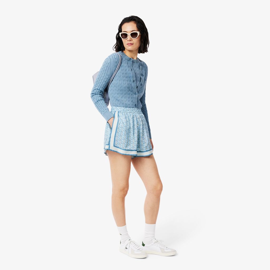 Quần Ngắn Lacoste Nữ Chất liệu Mềm In Họa Tiết Monogram