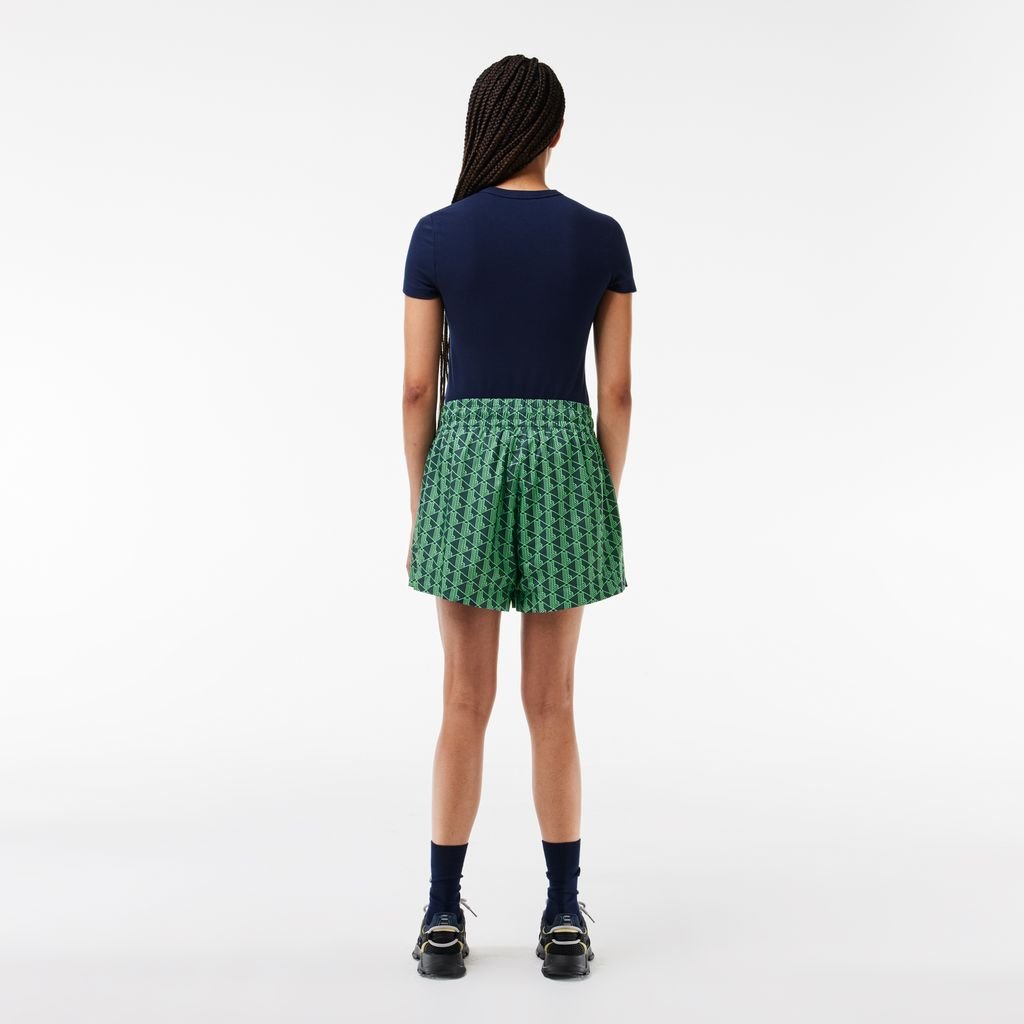 Quần Ngắn Lacoste Nữ Họa Tiết Monogram