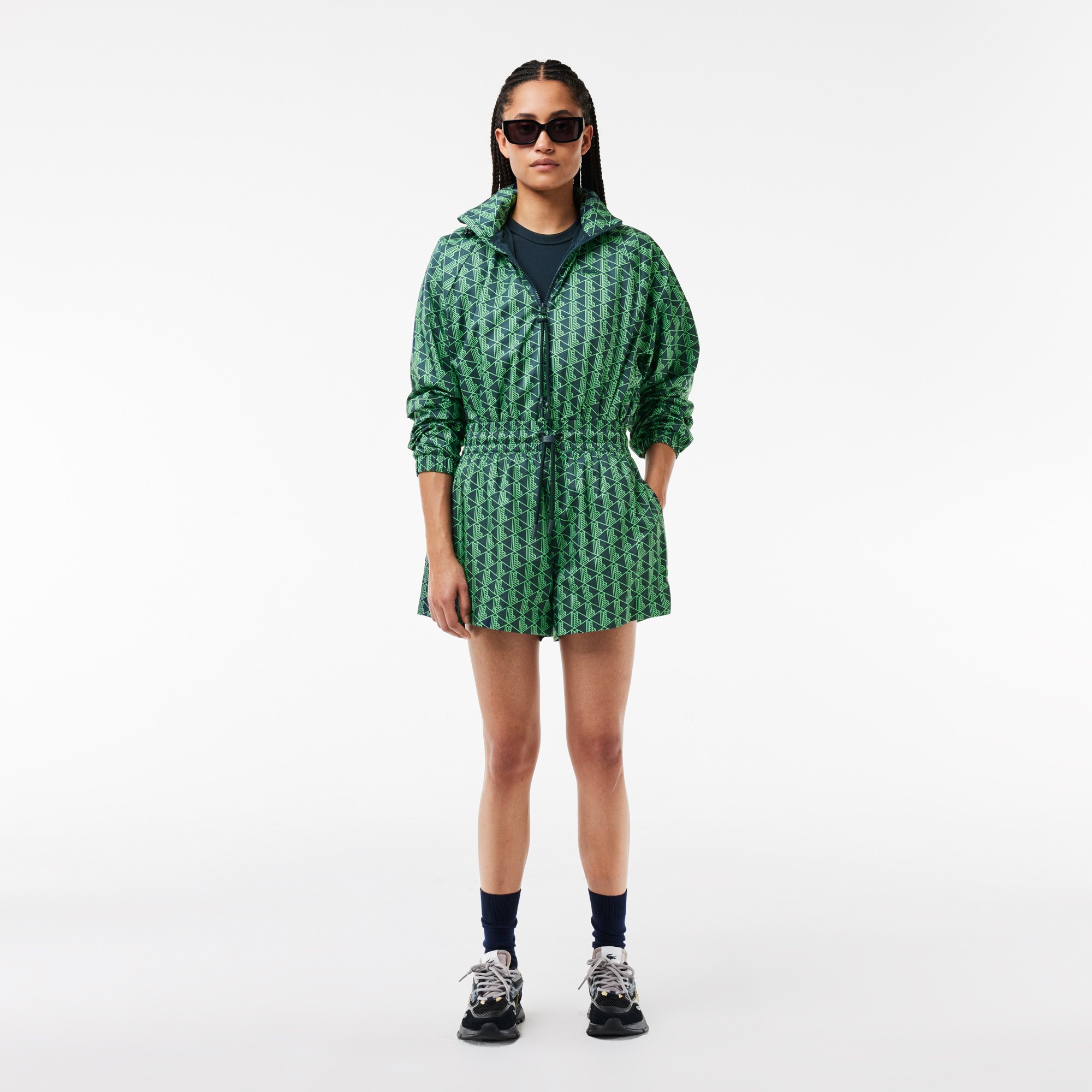 Quần Ngắn Lacoste Nữ Họa Tiết Monogram