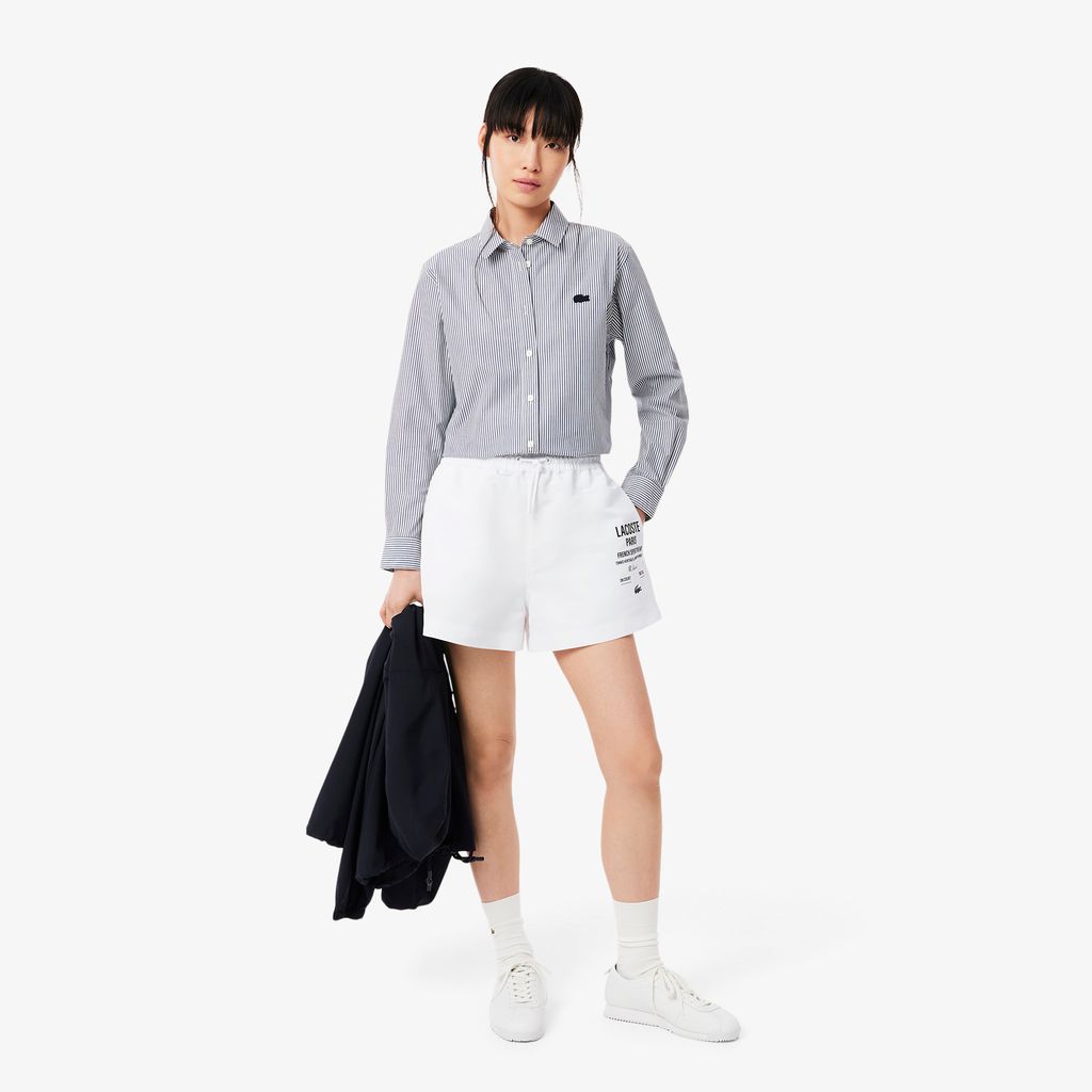 Quần Ngắn Lacoste Nữ Họa Tiết In Dài