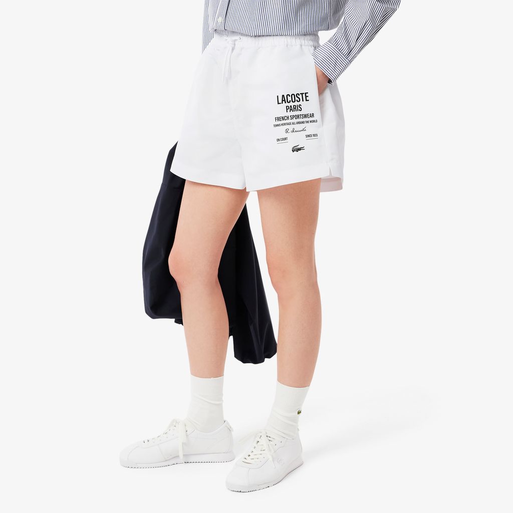 Quần Ngắn Lacoste Nữ Họa Tiết In Dài