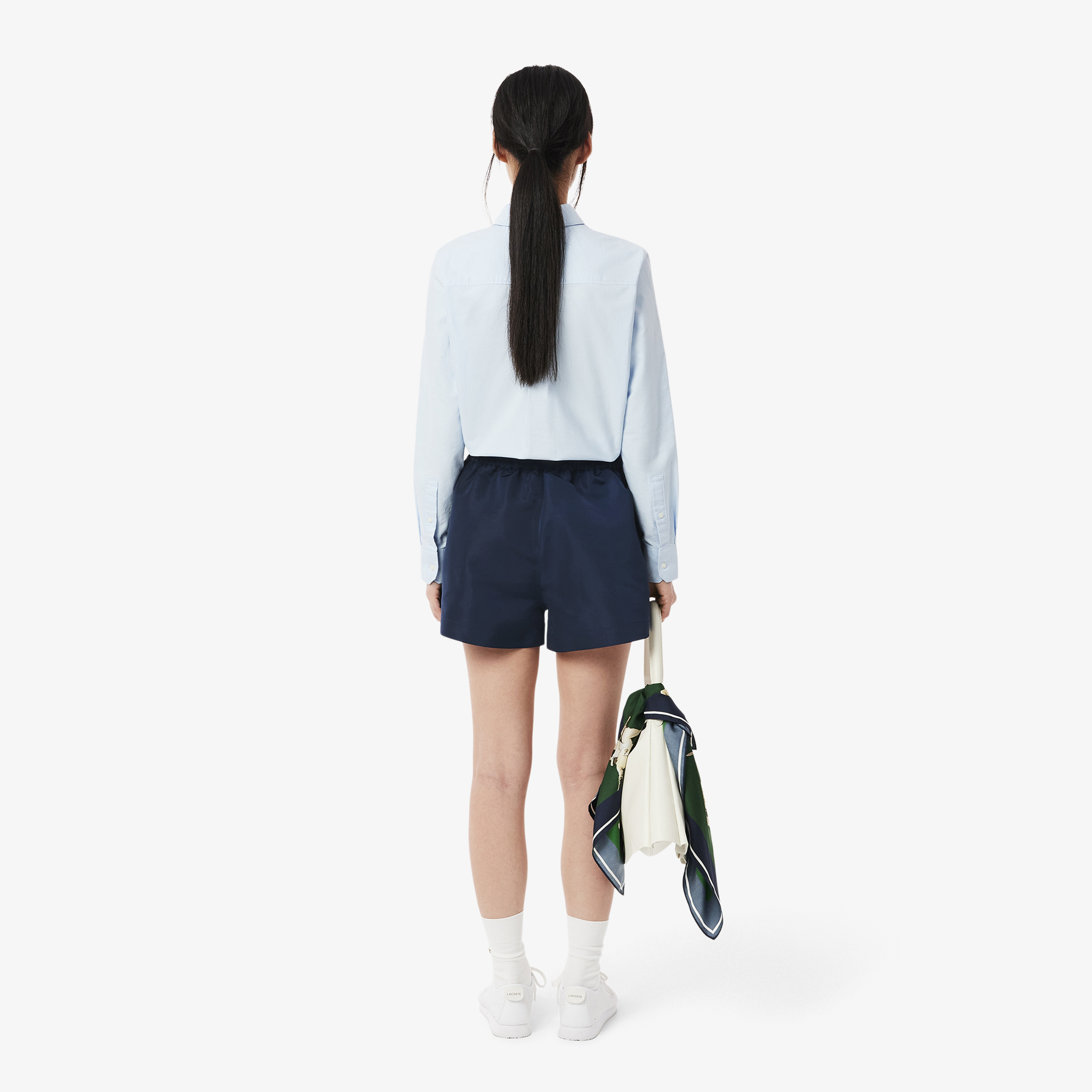 Quần Ngắn Lacoste Nữ Họa Tiết In Dài