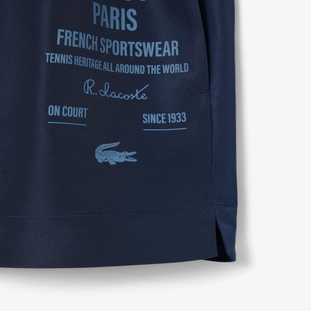 Quần Ngắn Lacoste Nữ Họa Tiết In Dài