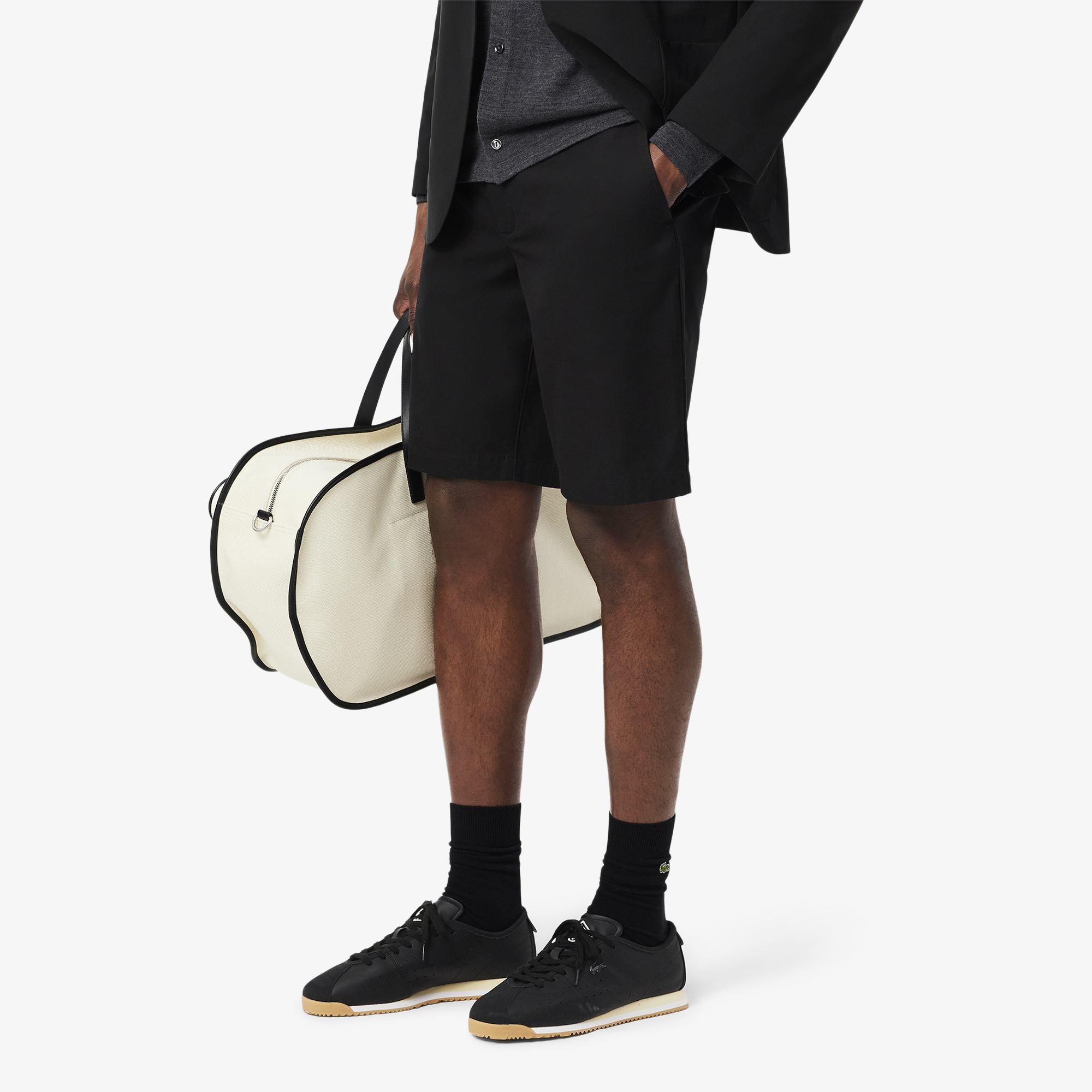 Quần Ngắn Bermuda Lacoste Nam Ống Suông Chất Liệu Gabardine Chino