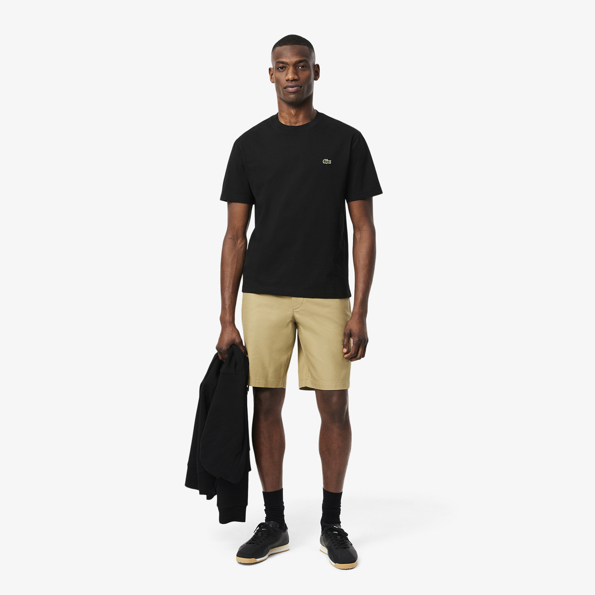 Quần Ngắn Bermuda Lacoste Nam Ống Suông Chất Liệu Gabardine Chino