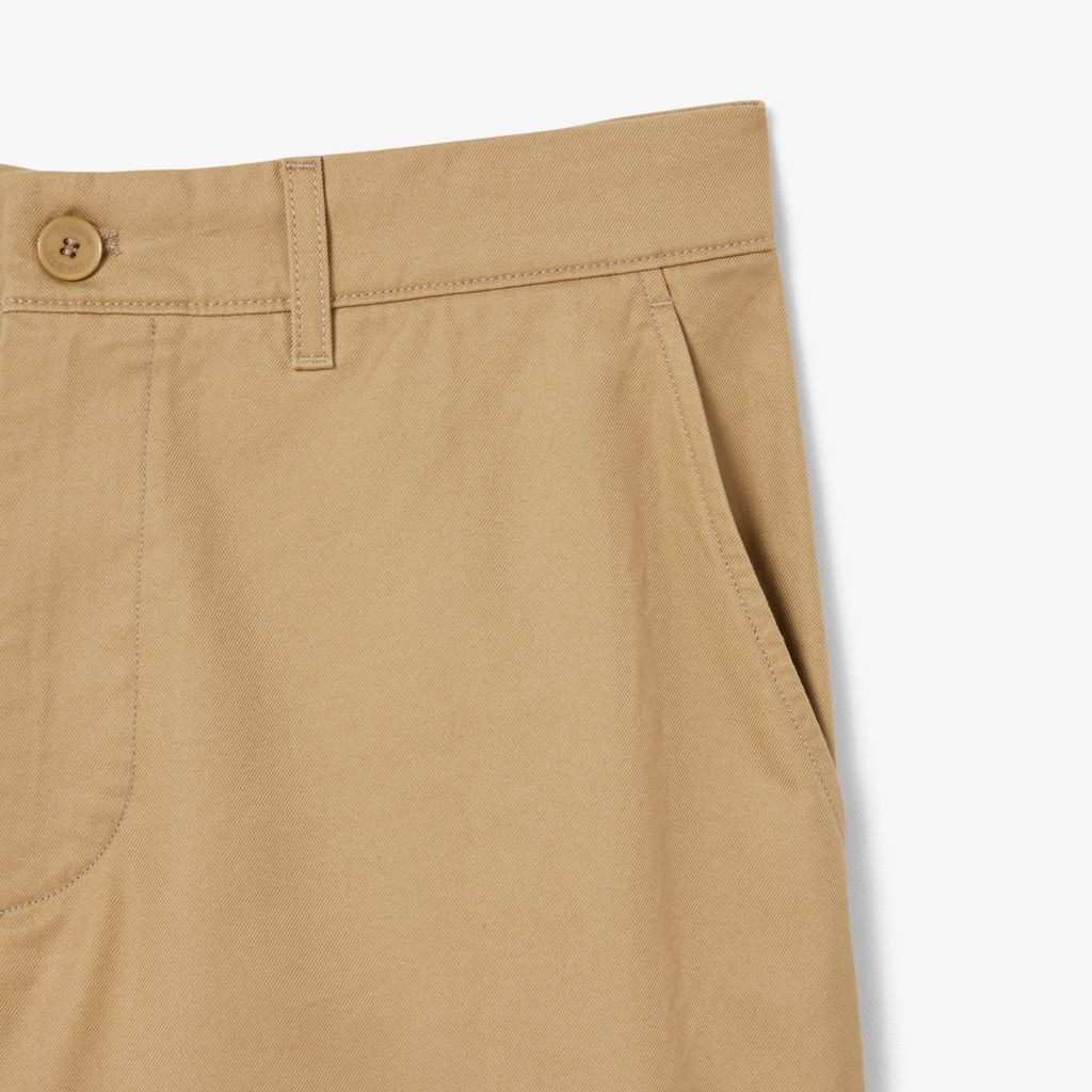 Quần Ngắn Bermuda Lacoste Nam Ống Suông Chất Liệu Gabardine Chino