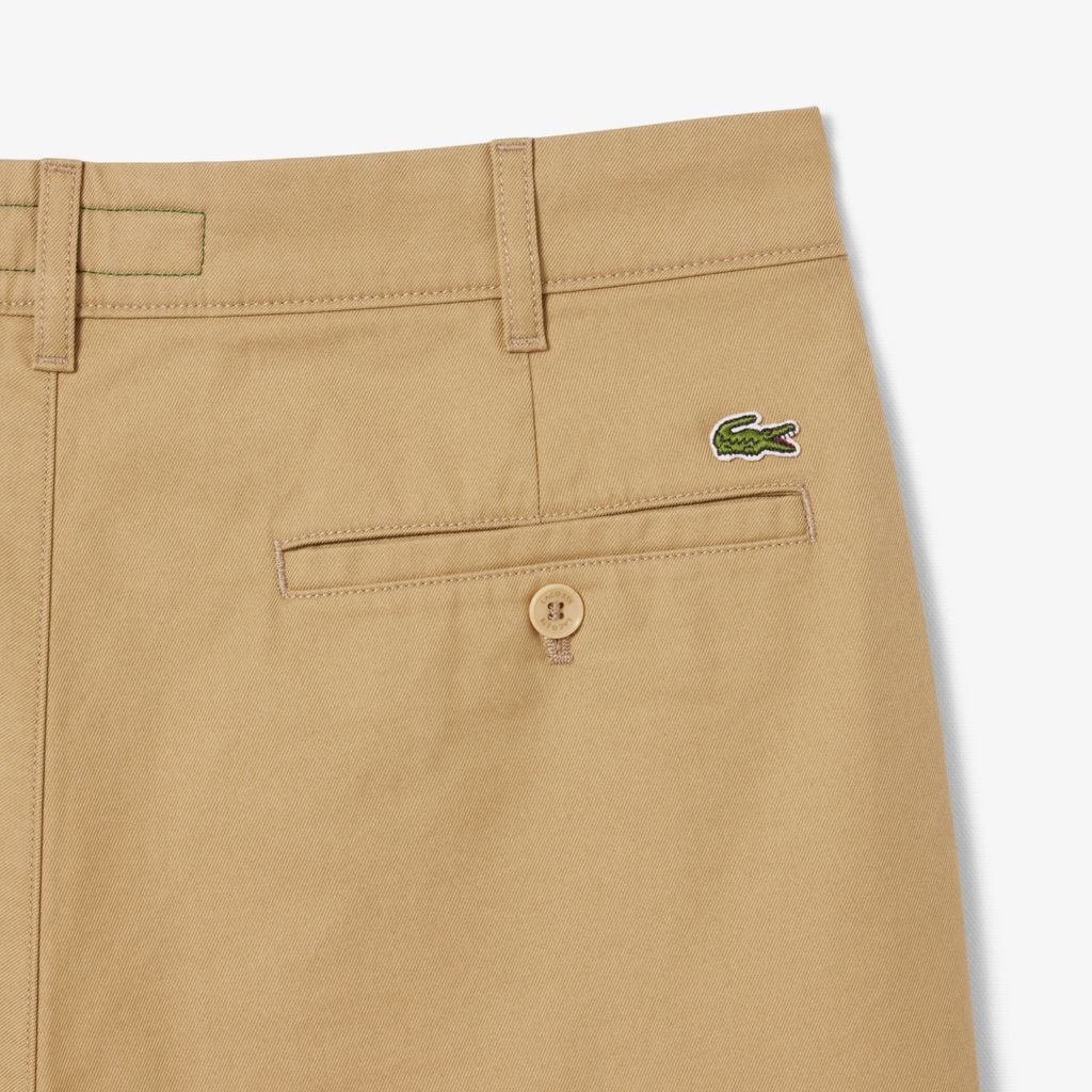 Quần Ngắn Bermuda Lacoste Nam Ống Suông Chất Liệu Gabardine Chino