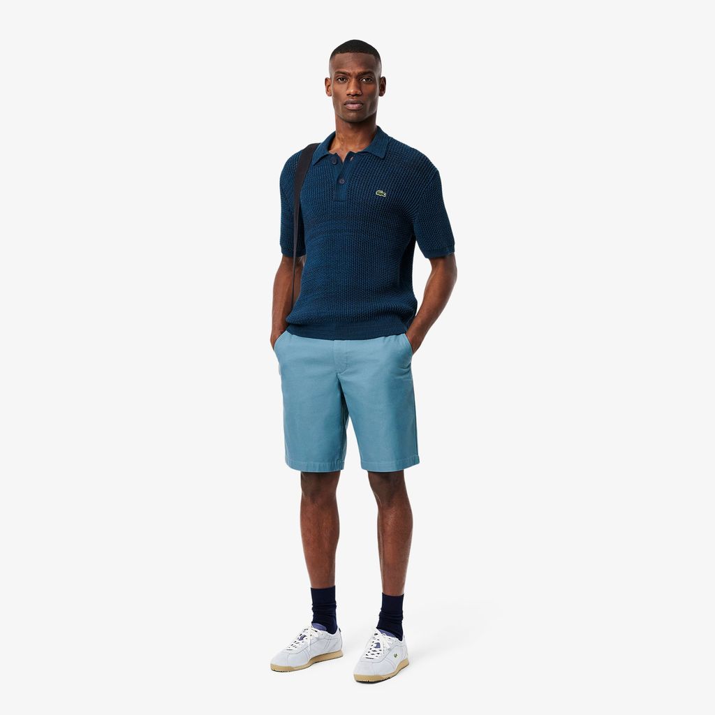 Quần Ngắn Bermuda Lacoste Nam Ống Suông Chất Liệu Gabardine Chino